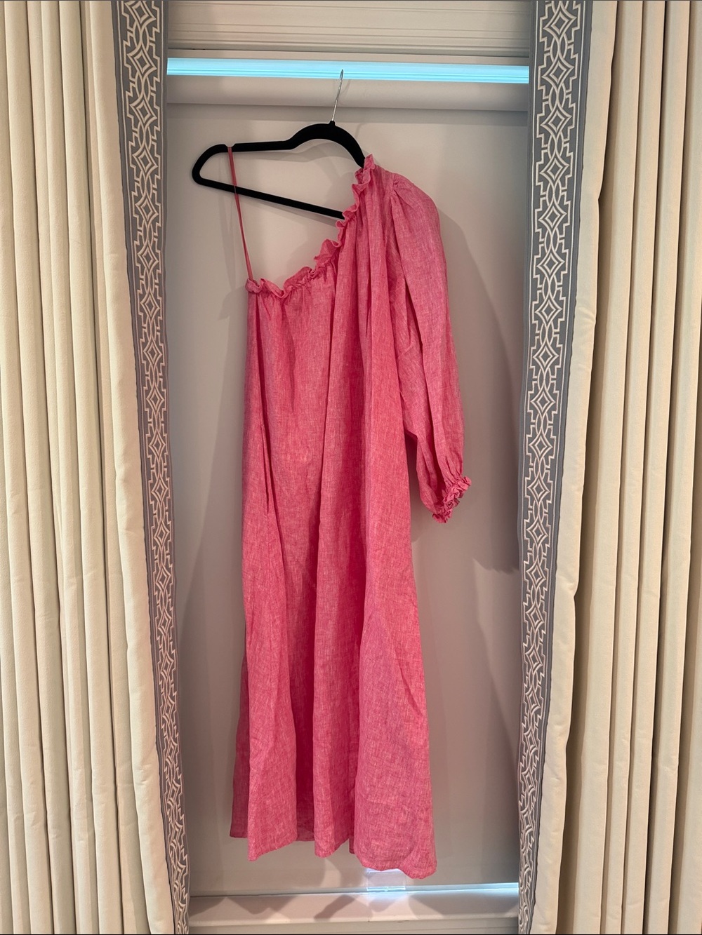 Pink One-Shoulder Maxi Dress